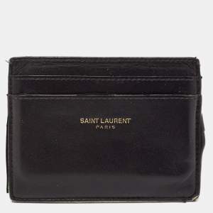 Saint Laurent Black Leather Card Case