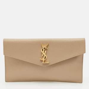 Saint Laurent Beige Leather Uptown Pouch