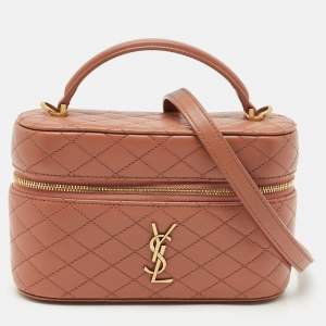 Saint Laurent Barely Pink Quilted Leather Gaby Vanity Bag