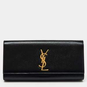 Saint Laurent Black Patent Leather Kate Clutch