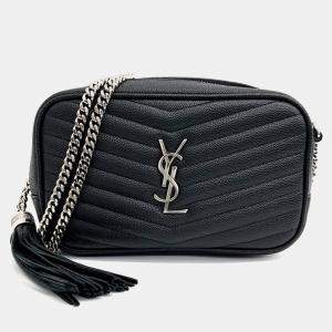Saint Laurent Paris Black Leather Lou Camera Bag