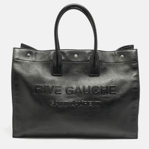 Saint Laurent Black Leather Large Rive Gauche Tote