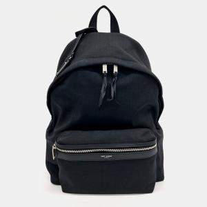 Saint Laurent Paris Black Fabric City Backpack