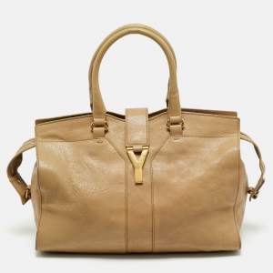 Saint Laurent Beige Leather Medium Cabas Chyc Tote