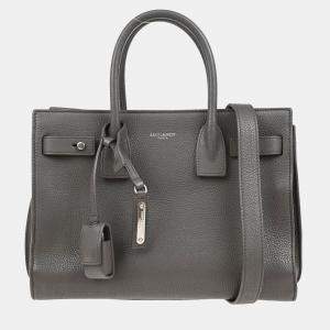 Saint Laurent Paris Sac de Jour Gray Calfskin Leather Tote Bag