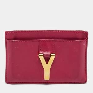 Saint Laurent Pink Leather Easy Y Card Case