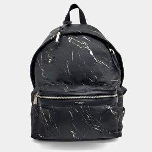 Saint Laurent Paris Black Fabric City Backpack