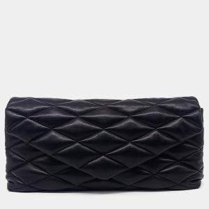 Saint Laurent Paris Black Leather Sade Clutch