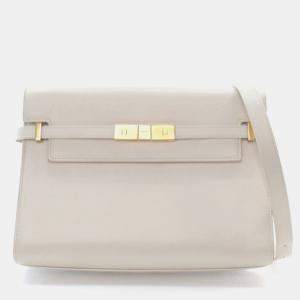 Pre Owned Saint Laurent Manhattan Medium Calfskin Leather Shoulder Bag