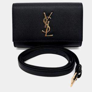 Saint Laurent Paris Black Leather Kate Belt Bag