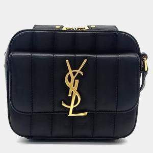 Saint Laurent Paris Black Leather Vicky Toy Camera Crossbody Bag
