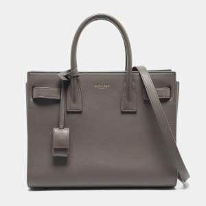 Saint Laurent Grey Leather Baby Classic Sac De Jour Tote