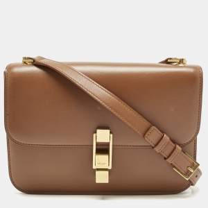 Saint Laurent Brown Leather Le Carre Shoulder Bag