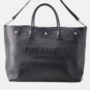 Saint Laurent Paris Rive Gauche Tote Bag Black Leather