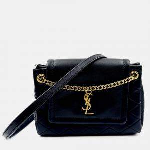 Pre Owned Saint Laurent black Quilted Leather Mini Nolita Shoulder Bag