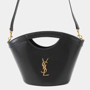 Pre Owned Saint Laurent Paris Seria Tote Bag Black Leather Size Mini
