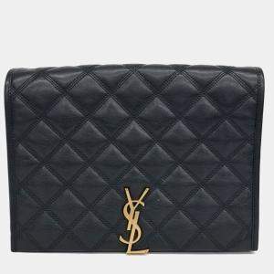 Pre Owned Saint Laurent Paris Black Leather Saint Laurent Paris Black Chain Becky Bag