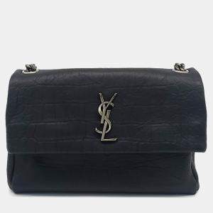 Pre Owned Saint Laurent Paris Black Leather West Hollywood Shoulder Bag