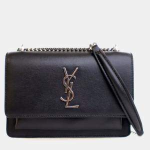 Pre Owned Saint Laurent Mini Calfskin Sunset Flap Bag