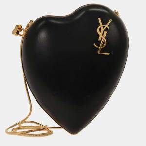 Pre Owned Saint Laurent Black Love Box Clutch Shoulder Bag