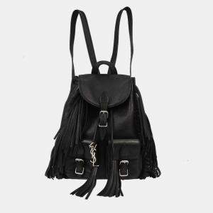 Pre Owned Saint Laurent Black Fringe Festival Backpack