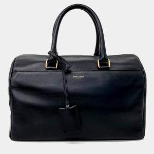Pre Owned Saint Laurent Paris Black Leather Duffel Bag
