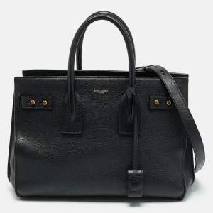 Pre Owned Saint Laurent Black Supple Leather Small Classic Sac De Jour Tote