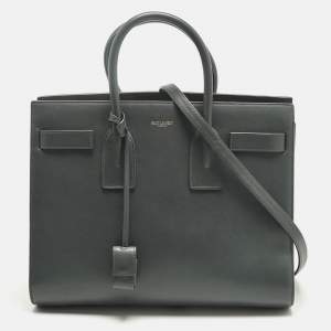 Pre Owned Saint Laurent Dark Grey Leather Small Classic Sac De Jour Tote