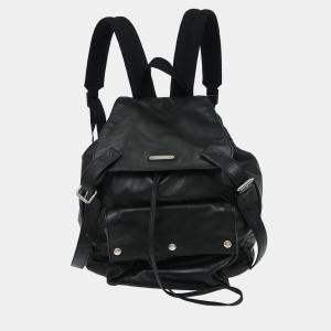 Pre Owned Saint Laurent Black Canvas, Leather Backpack
