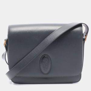 مملوكة مسبقًا Saint Laurent Le61 Shoulder Bag Leather Gray