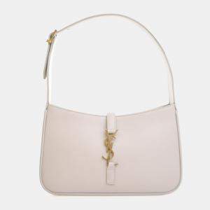مملوكة مسبقًا Saint Laurent White Calfskin Le 5 A 7 Shoulder Bag