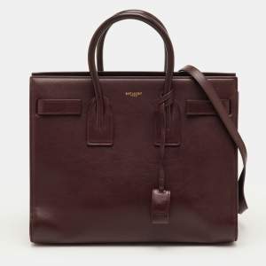 مملوكة مسبقًا Saint Laurent Classic Sac De Jour Mini Burgundy Leather Tote