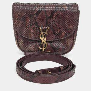 مملوكة مسبقًا حقيبة ساتشل صغيرة جلد بَرق (برغندي) سان لوران باريس كايا