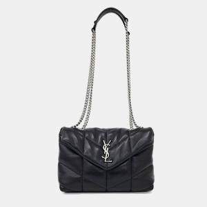 مملوكة مسبقًا Saint Laurent Paris Black Leather Lulu Puffer Crossbody Bag