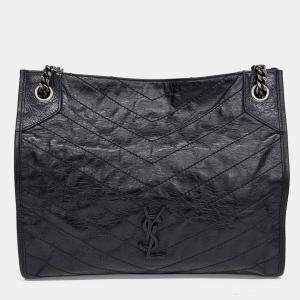 مملوكة مسبقًا Saint Laurent Paris Black Leather Niki Shopping Bag Medium