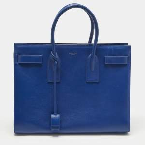 مملوكة مسبقًا Saint Laurent Classic Sac De Jour Large Blue Leather Tote