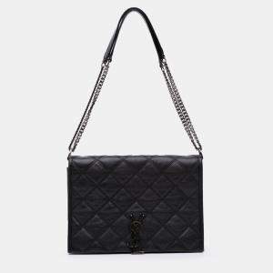 مملوكة مسبقًا Saint Laurent Paris Black Mini Quilted Lambskin Becky Chain Shoulder Bag