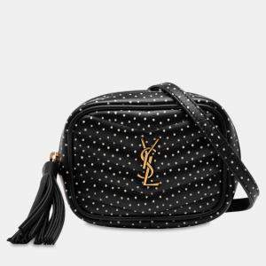 مملوكة مسبقًا Saint Laurent Paris Black Baby Quilted Chevron Calfskin Monogram Polka Dot Lou Camera Bag