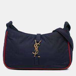 مملوكة مسبقًا حقيبة كتف سان لوران باريس لو 5 أ 7 نايلون أزرق
