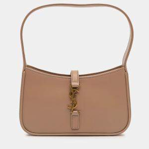 مملوكة مسبقًا Saint Laurent Paris Brown Mini Calfskin Le 5 a 7 Shoulder Bag