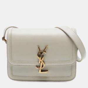 مملوكة مسبقًا Saint Laurent Paris White Small Calfskin Solferino Satchel In Box