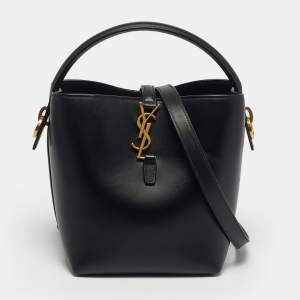 مملوكة مسبقًا Saint Laurent Black Leather Small Le 37 Bucket Bag