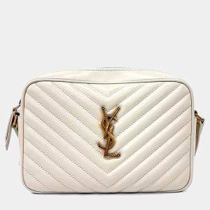 مملوكة مسبقًا حقيبة سان لوران باريس لو كاميرا جلد بيج