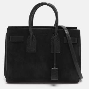 مملوكة مسبقًا Saint Laurent Sac De Jour Small Black Suede Tote