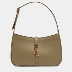 Pre Owned Saint Laurent Paris Brown Smooth Calfskin Le 5 a 7 Hobo