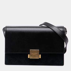 مملوكة مسبقًا Saint Laurent Paris Black Medium Calfskin and Suede Bellechasse Bag