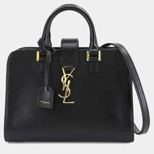 مملوكة مسبقًا Saint Laurent Baby Cabas Black Leather Shoulder Bag