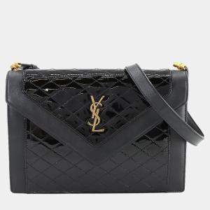مملوكة مسبقًا Saint Laurent Gaby Black Patent Leather Shoulder Bag