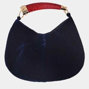 مملوكة مسبقًا Yves Saint Laurent Navy Velvet Mombasa Handbag