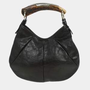 مملوكة مسبقًا Yves Saint Laurent Dark Brown Leather Mombasa Handbag